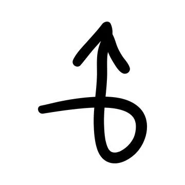 Arrow mark icon. Hand drawn arrow illustration. Vector isolated on white Illustrazione stock