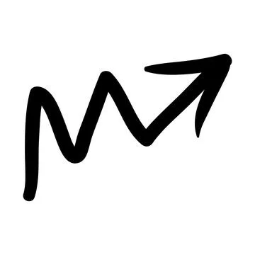 Arrow mark icon. Hand drawn arrow illustration. Vector isolated on white Illustrazione stock