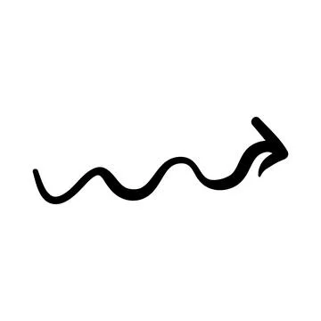 Arrow mark icon. Hand drawn arrow illustration. Vector isolated on white Stockillustratie