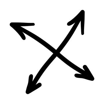 Arrow mark icon. Hand drawn arrow illustration. Vector isolated on white Stock Illustration