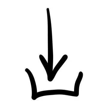 Arrow mark icon. Hand drawn arrow illustration. Vector isolated on white Illustrazione stock