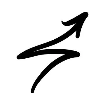 Arrow mark icon. Hand drawn arrow illustration. Vector isolated on white Illustrazione stock