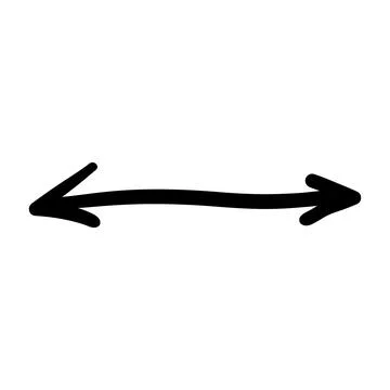 Arrow mark icon. Hand drawn arrow illustration. Vector isolated on white Stock Illustration