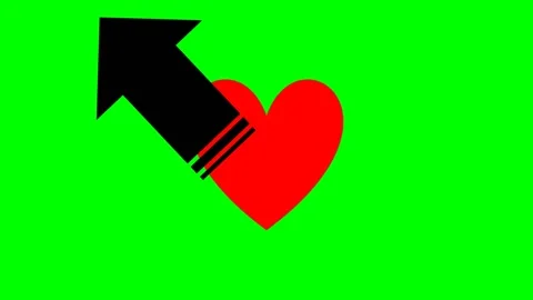 Arrow mark moving to create red love Stock Footage 230948394
