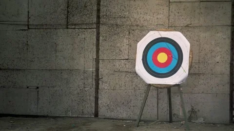 Arrow Missing Trainning Archery Target, Slowmotion Stock Footage 259835513