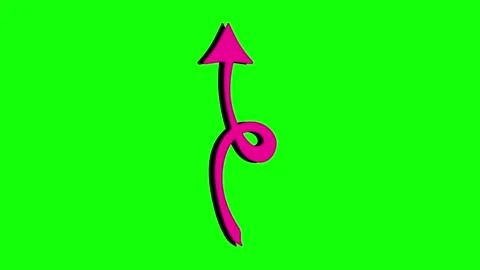 Arrow Motion with Pointing on Green Screen Chroma Key Background 動画素材 345498068