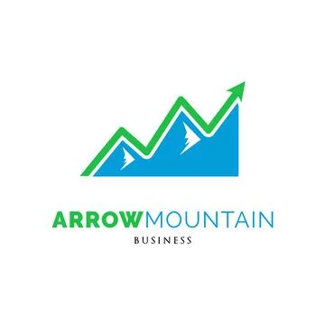 Arrow Mountain Icon Logo Design Template Stock Illustration