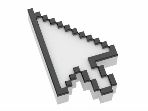 Arrow. mouse cursor on white isolated background. 3d Illustrazione stock