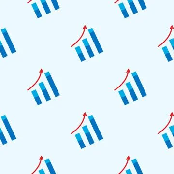 Arrow move up symbol seamless pattern. Growing graph Illustrazione stock