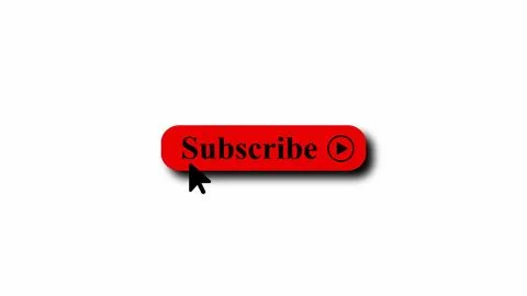 Arrow moving and pushing on Subscribe button on white background. Stock Photos
