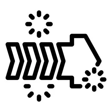 Arrow moving forward with loading circles representing progress 스톡 일러스트