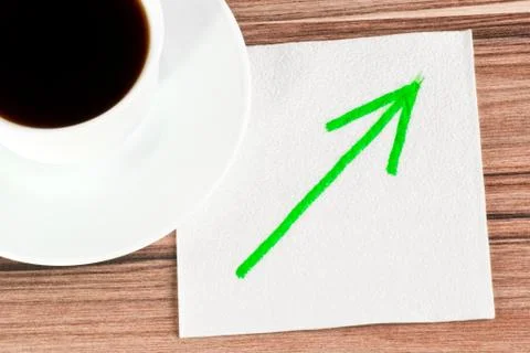 Arrow on a napkin Stock Photos
