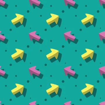 Arrow Navigation Symbol Cute Style Seamless Pattern Stock Illustration