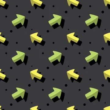 Arrow Navigation Symbol Cute Style Seamless Dark Background Stock Illustration
