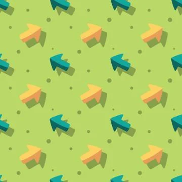 Arrow Navigation Symbol Cute Style Seamless Background Stock Illustration