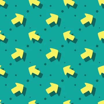 Arrow Navigation Symbol Cute Style Flat Seamless Pattern Stock Illustration
