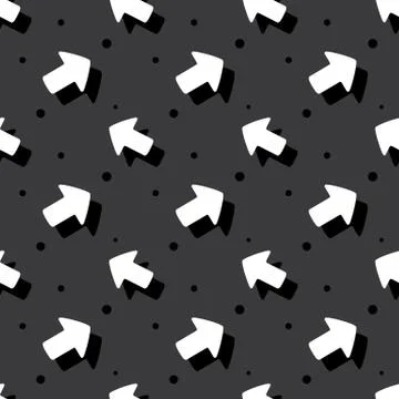 Arrow Navigation Symbol Cute Style Flat Seamless Dark Background Stock Illustration