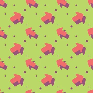 Arrow Navigation Symbol Cute Style Flat Seamless Background Stock Illustration
