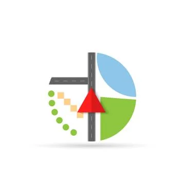 The arrow of the navigator indicates the location . Stock Illustration