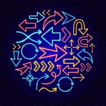 Arrow Neon Concept Stock Illustration