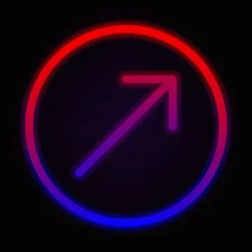 Arrow neon icon on dark background Stock Illustration