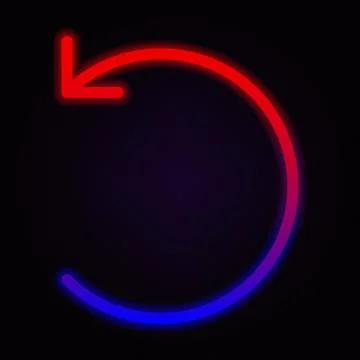 Arrow neon icon on dark background Stock Illustration