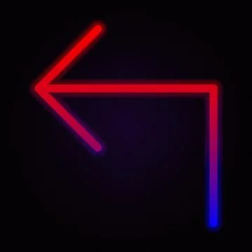Arrow neon icon on dark background Stock Illustration