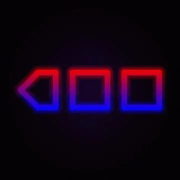 Arrow neon icon on dark background Stock Illustration