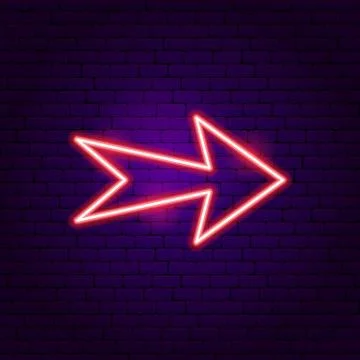Arrow Neon Label Stock Illustration