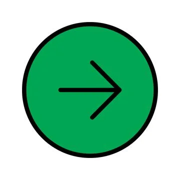 Arrow next circle icon line isolated on white background. Black flat thin i.. イラスト素材