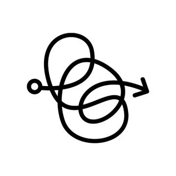Arrow node icon vector outline illustration 스톡 일러스트