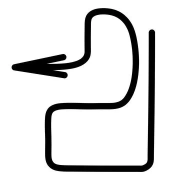 Arrow. Number 2. Black arrow forming a hook and curving up and to the left. Illustrazione stock