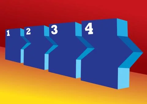 Arrow with numbers layout. Stock Illustration