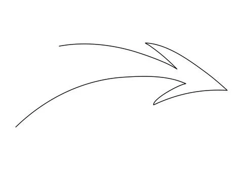 Arrow, one line drawing vector illustration. Stock Illustration