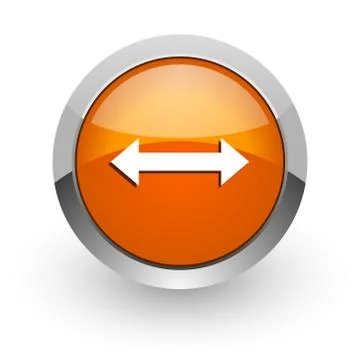 Arrow orange glossy web icon Stock Illustration
