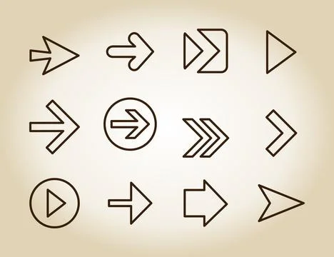Arrow outline icon Stock Photos