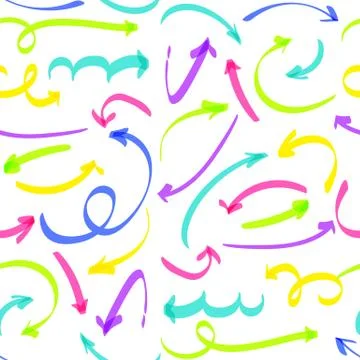 Arrow overlapping seamless pattern marker vector Stock Illustration