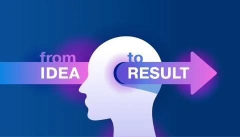 Arrow passing through human head Stock Illustration