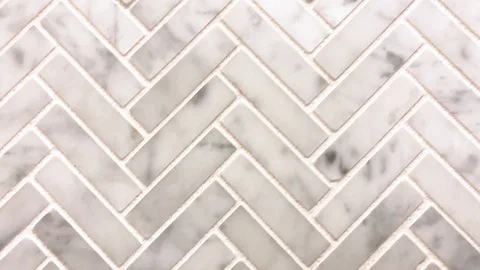 Arrow pattern of decorative stone marble tiles used for the floor or wall Stock Footage 114501034