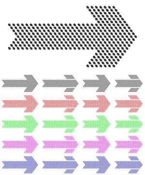 Arrow from a pattern with hatches on a white background Stock Illustration