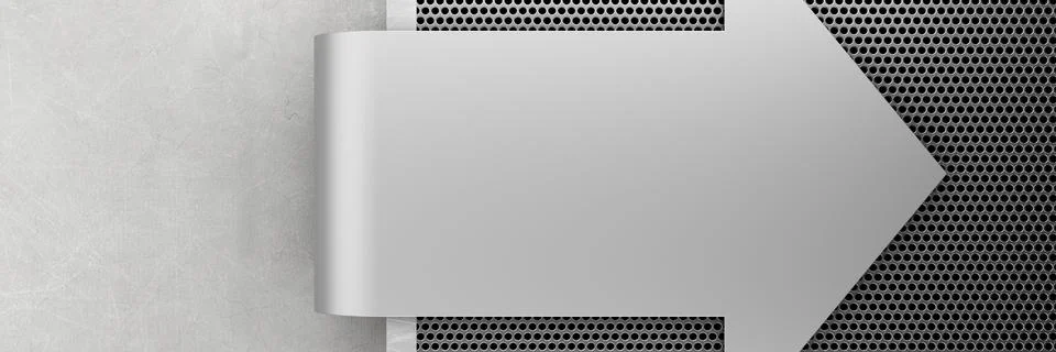 Arrow pattern silver metal background. 3d rendering Stock Illustration