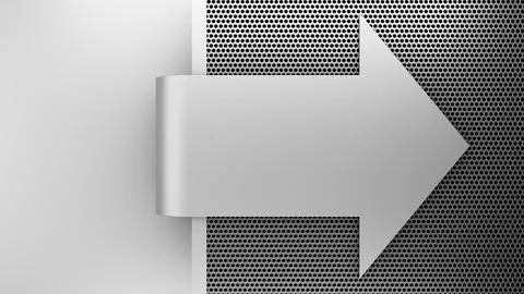 Arrow pattern silver metal background. 3d rendering Illustrazione stock