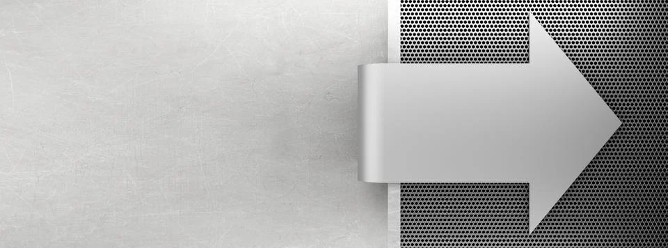 Arrow pattern silver metal background. 3d rendering Stock Illustration