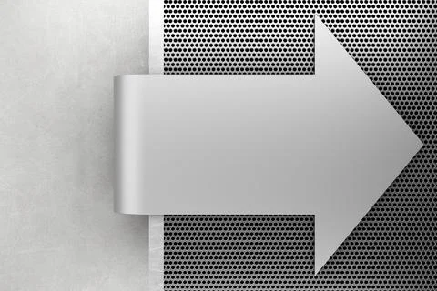 Arrow pattern silver metal background. 3d rendering Illustrazione stock