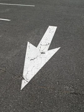 Arrow on a pavement Foto stock