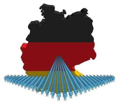 Arrow of people with germany map flag illustration Stock Illustration