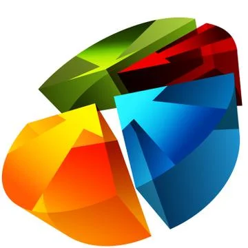 Arrow pie infographic Stock Illustration