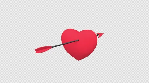 An arrow piercing through a heart symbolizes the power of love and romantic.. Stock Footage 305229320