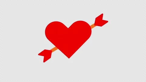 An arrow piercing through a heart symbolizes the power of love and romantic.. Stock Footage 308625015