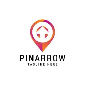 Arrow pin logo design template Stock Illustration
